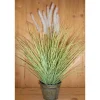 Graminée Jonc artificiel pot zinc 120x23,5x21,5 cm