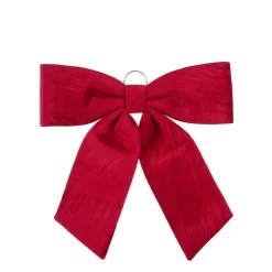 Grand nœud décoratif en tissu bordeaux - 57 x 63 cm