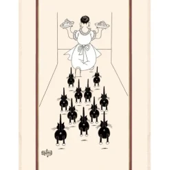 Grand Torchon coloris écru en coton Dubout A Table Winkler – 60 x 80 cm