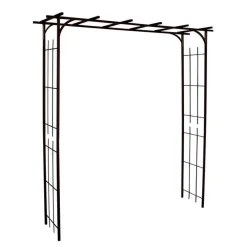 Grande pergola à tubes carrés en fer vieilli