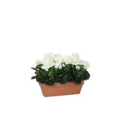 Géranium blanc plante artificielle en jardinière Terra 39x13x40 cm
