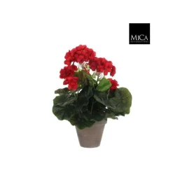 Géranium rouge plante artificielle en pot H 34 x Ø 20 cm