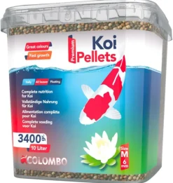 Granulés medium pour kois, 6 mm, COLOMBO BASSIN Kois Pellets - 3.4 kg/10L