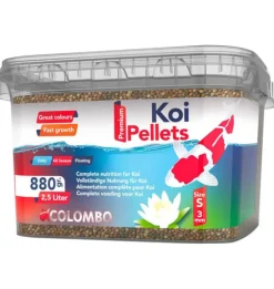Granulés mini pour kois, 3mm, COLOMBO BASSIN, modèle Kois Pellets - 880g/2,5L