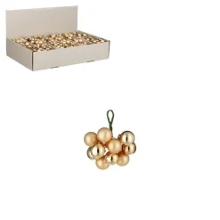 Grappe de boules de Noël en verre or sur fil - Ø 2 cm