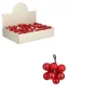 Grappe de boules de Noël en verre rouge sur fil - Ø 2 cm
