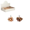 Grappe de boules de Noël en verre marron sur fil - Ø 2 cm