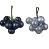 Grappe de boules en verre bleu ou bleu gris - Ø 2 cm