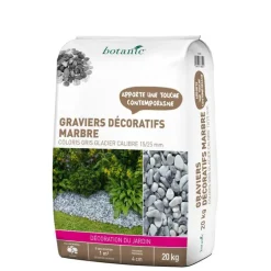 Graviers de marbre gris glacier de calibre 15 à 25 mm en sac de 20 kg