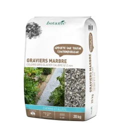Graviers de marbre gris glacier calibre 8 à 12 mm en sac de 20 kg
