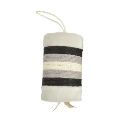 Griffoir cylindrique en corde gris avec plumes naturelles Bobby Griffoir Roll - 21 x 12 x 14 cm