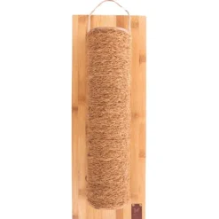 Griffoir rondin pour chat en bambou coloris beige Martin Sellier Up and Down - 55 cm