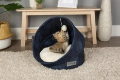 Grotte pour chat bleu Kensington Scruffs – Taille 44 x 44 x 48 cm