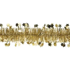 Guirlande brillante en plastique or à étoiles - 2 m