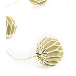Guirlande de 10 boules de papier origami Vert kaki 2,5 m