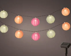 Guirlande de lampions colorés 10 LED coloris blanc chaud - 4,5 m