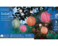 Guirlande de lampions colorés 10 LED coloris blanc chaud - 4,5 m