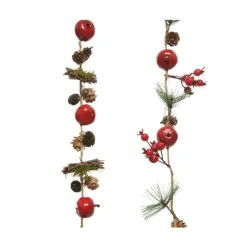 Guirlande de pommes de pin baies pommes - 8 x 6 x 110 cm
