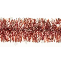 Guirlande en plastique rouge/blanc à motif étoile - 2 m