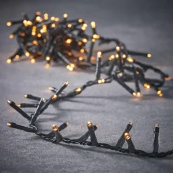 Guirlande flicker snake light animée 700 LED blanc orangé sur câble noir - 14 m