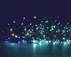 Guirlande lumineuse à 200 LED RGB sur câble vert Flicker Light® Compact - 5 m