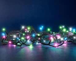 Guirlande lumineuse à 128 LED multicolore slow flash sur câble vert Flicker Light® - 8 m