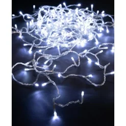 Guirlande lumineuse animée à 192 LED blanc froid sur câble transparent Flicker Light® - 16 m
