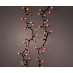 Guirlande lumineuse câble noir à ampoules forme cerise 500 LED rouge 8 fonctions Kaemingk - 11 m