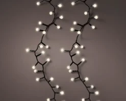 Guirlande lumineuse câble noir à ampoules forme cerise 500 LED blanc chaud 8 fonctions Kaemingk - 11 m