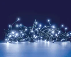 Guirlande lumineuse connectable x2 à 240 LED blanc froid sur câble vert Flicker Light® - 20 m