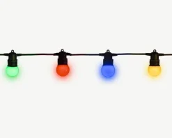 Guirlande lumineuse hybride à ampoules multicolores solaire et/ou secteur - 4,5 m
