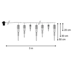 Guirlande lumineuse LED à lumière animée blanc sur secteur - 3 m