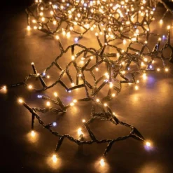 Guirlande lumineuse LED à lumière fixe blanc chaud sur secteur 60 flash - 9 m