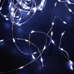 Guirlande lumineuse micro LED à lumière fixe blanc pur sur secteur - 15 m