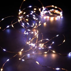 Guirlande lumineuse micro LED à lumière animée blanc chaud sur secteur - 39 cm