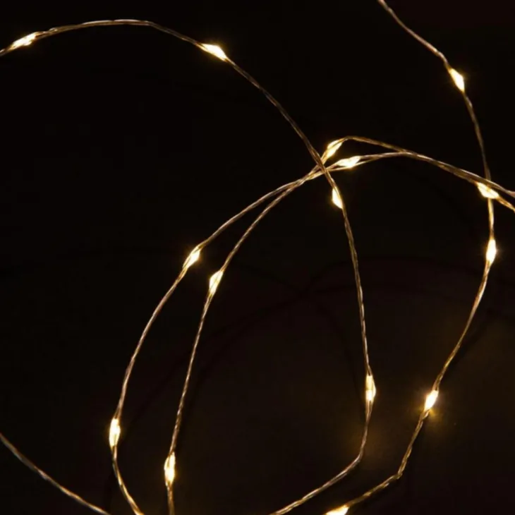 Guirlande lumineuse micro LED à lumière fixe blanc chaud sur secteur - 15 m