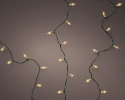 Guirlande lumineuse vintage 180 LED blanc orangé sur câble vert - 17,9 m