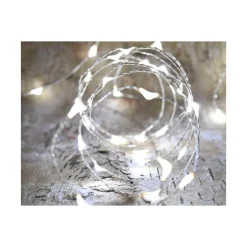 Guirlande solaire batterie remplaçable micro 50 LED coloris blanc pur Blachere - 5 m