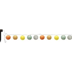 Guirlande solaire Polka de 10 lampions multicolores à LED blanc 135 cm
