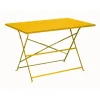 Guéridon jaune pliant en acier Proloisirs Cuba - 110 x 70 cm