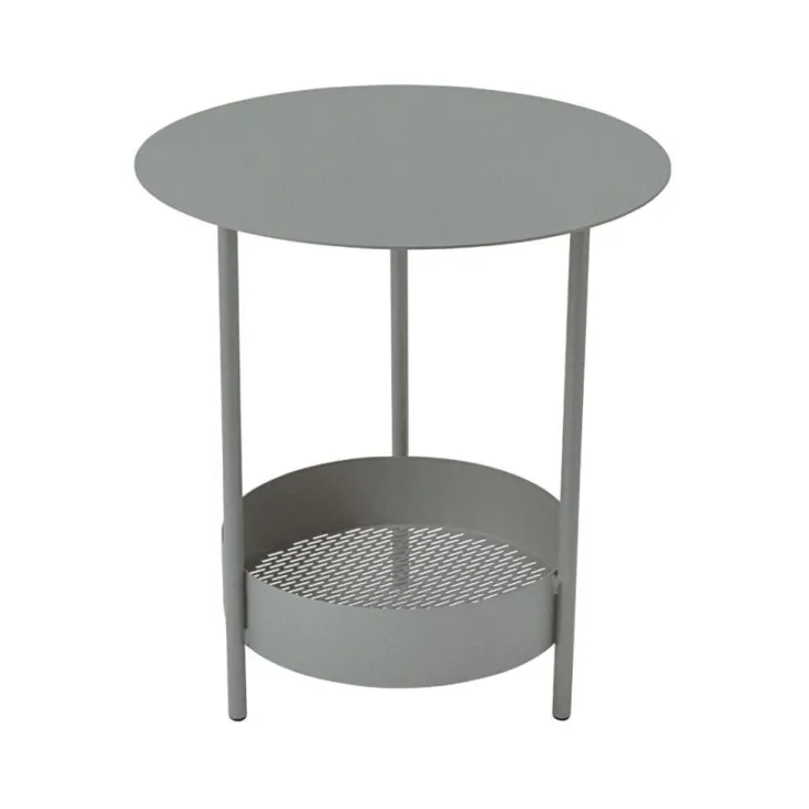 Guéridon Salsa coloris gris en acier Fermob - Ø 50 x 50 cm