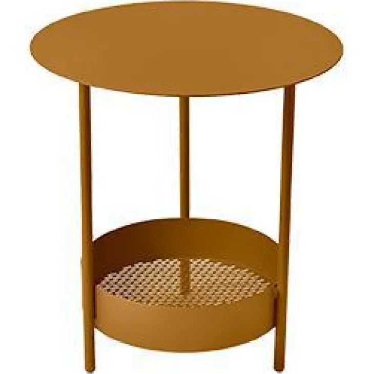 Guéridon Salsa coloris marron en acier Fermob - Ø 50 x 50 cm