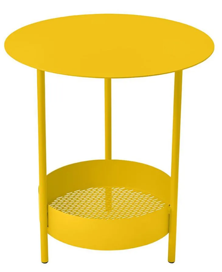 Guéridon Salsa coloris orange en acier Fermob - Ø 50 x 50 cm