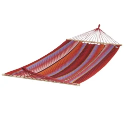 Hamac à barre double en polypropylène rouge carmina Jobek Komplice - 300 x 125 cm