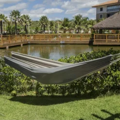 Hamac coloris anthracite taupe en polypropylène Jobek Hamac Kocon - 340 x 140 cm