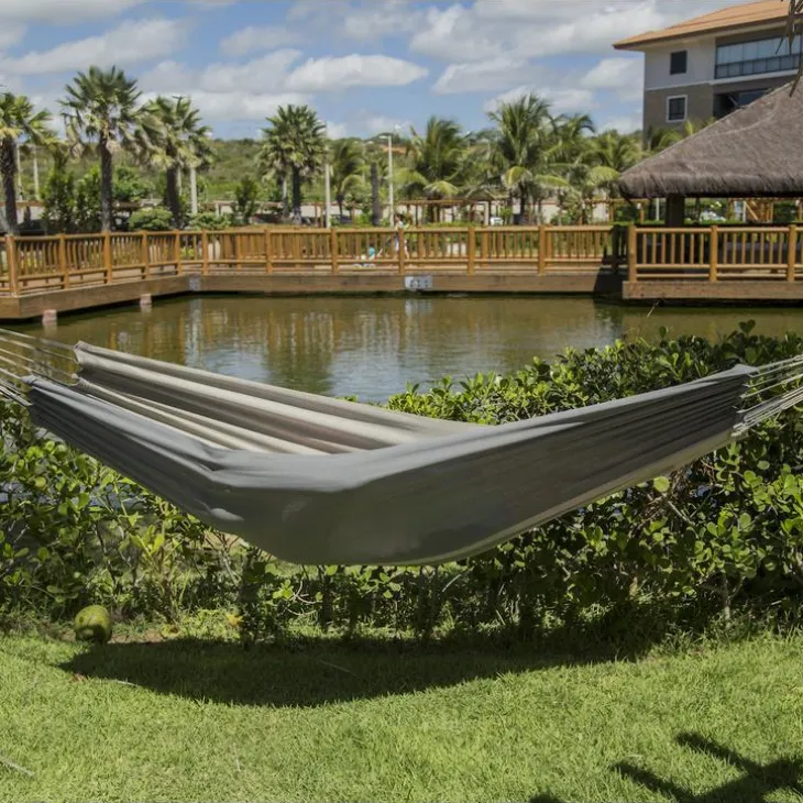 Hamac coloris anthracite taupe en polypropylène Jobek Hamac Kocon - 340 x 140 cm