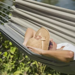 Hamac coloris anthracite taupe en polypropylène Jobek Hamac Kocon - 340 x 140 cm