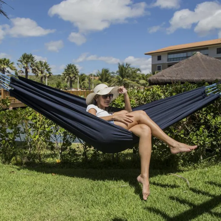 Hamac coloris bleu marine en polypropylène Jobek Hamac Kocon - 340 x 140 cm