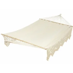 Hamac coloris écru à franges en coton certifié FSC® Jobek Hamac SeleKt - 375 x 170 cm