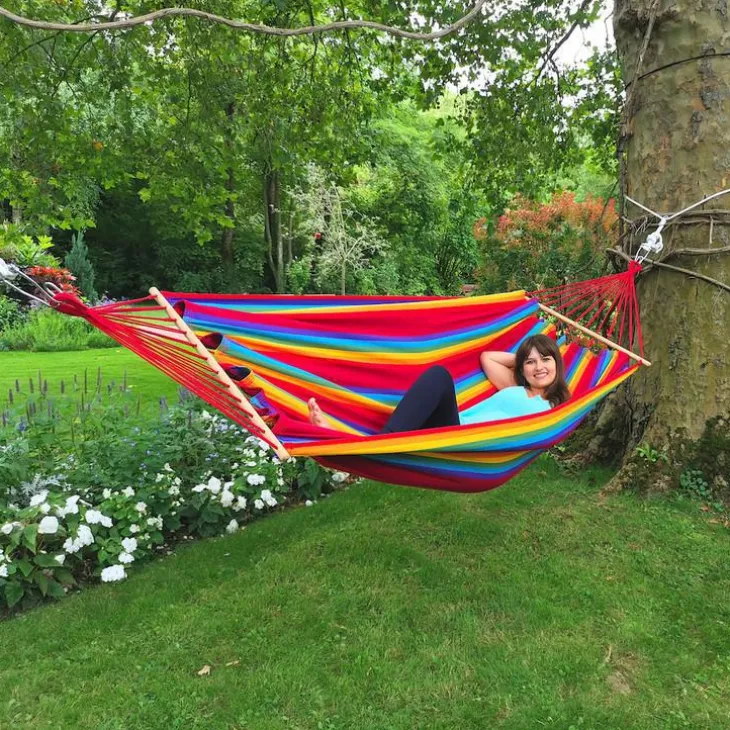 Hamac coloris multicolore Fortaleza en polypropylène Jobek Hamac GraphiK - 300 x 140 cm